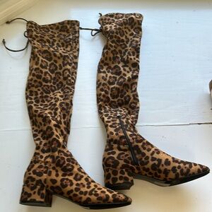 Leopard knee high boots by Yoki. Size 8.5 brand new